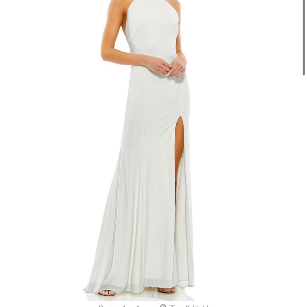 Mac Duggal One Shoulder Ivory Gown